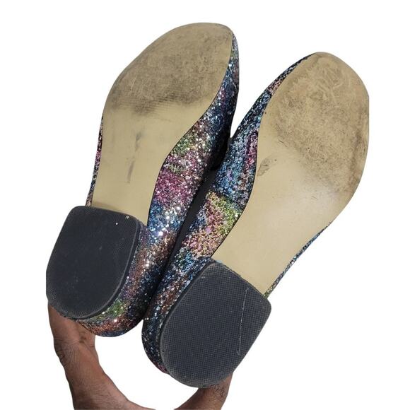 Steve Madden Sparkle Loafers Flats Jean Rainbow Glitter Leather Slip On Size 6 - Picture 13 of 14